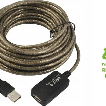 Discountershop® USB verlengkabel - USB2.0 - 5 meter snelheden tot 480 Mbit/s actieve USB2.0 poort die minimaal 500 mA