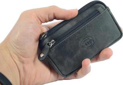 Sleuteletui portemonnee autosleutel RFID Antidiefstal- RFID ALLEEN JE PASJES Sleutel Etui Sleuteletui portemonnee - portemonnee etui - ring portemonnee - pasjeshouder met rits - rits portemonnee - 3 ritsen portemonnee - buffelleer portemonnee 