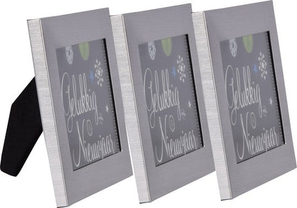 Stijlvol Tafel Fotolijstje van Aluminium en Kunststof - Zilverkleurig, Lichtgewicht Design - Ideaal voor één Foto - Afmetingen 6x0.5x9 cm