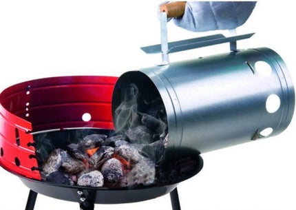 Houtskoolstarter met Barbecue starter gun - Metaal - 17x27.5cm - Let op! Gun is geen aansteker !