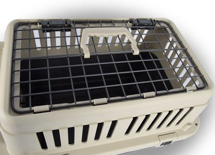 Hondenbox | Wit grijs | kattenreismand | 50cmx33cm x33cm | Tot 12 kg | Hondenreismand