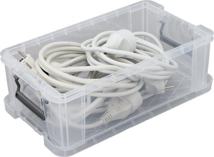 1x Stevige Opbergbox met afsluitbaar deksel met 2 clips|5.5liter | A4 |Opberger | opbergbak - box duurzaam transparant