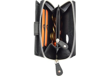 Portemonnee - portemonnee dames - portemonnee heren - portemonnee pasjes - Portemonnee creditcard - Portemonnee met creditcardhouder - creditcard portemonnee - Lederen portemonnee - Creditcardhouder - Zwart - RFID Protected Anti skim - 4E-401