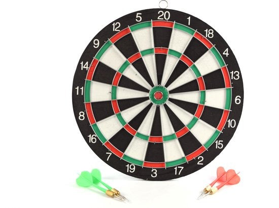 Dartbord - 28 cm - tweezijdig - met 4darts