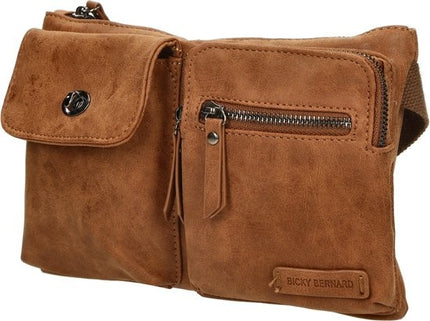 Heuptas Bicky Bernard - Heuptas - fanny pack - Heuptasje - Heuptasje dames - Heuptasje heren - heuptas festival - WDL - 3185 - Camel - Cognac