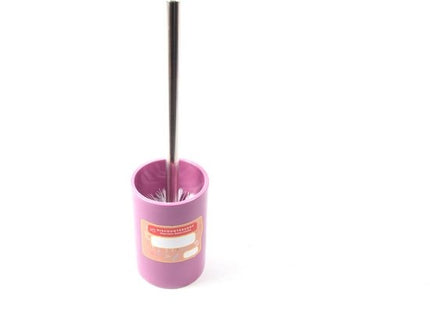 Toiletborstel met houder keramiek Toiletborstel 37 cm - keramiek - RVS Paars 2-delig