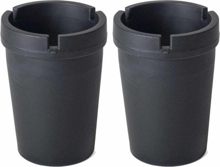 2x Auto asbakken zwart 11 x 8 cm - Geurvrije/rookvrije auto asbak