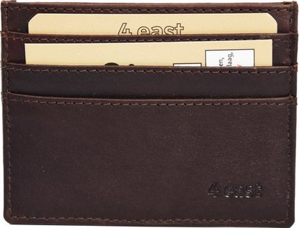 Portemonnee - portemonnee dames - portemonnee heren - portemonnee pasjes - Portemonnee creditcard - Portemonnee met creditcardhouder - creditcard - Card case - creditcard houder met geld - pasjeshouder met briefgeld -6 pasjeshouder - 4E-110  Bruin
