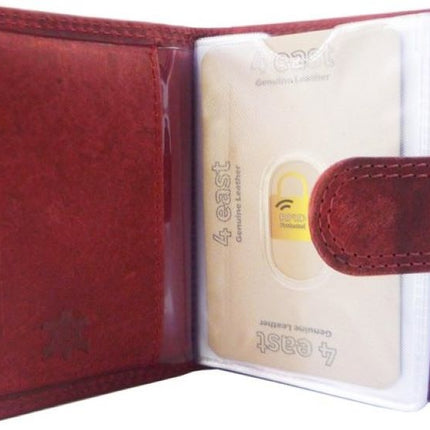 Creditcardhouder Rood Portemonnee - portemonnee dames - portemonnee heren - portemonnee pasjes - Portemonnee creditcard - Portemonnee met creditcardhouder - creditcard portemonnee - Lederen portemonnee - Rood - RFID Protected Anti skim - 4E-106