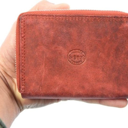 Portemonnee - portemonnee dames - portemonnee heren - portemonnee pasjes - Portemonnee creditcard - Portemonnee met creditcardhouder - creditcard portemonnee - Lederen portemonnee - Creditcardhouder - Rood - RFID Protected Anti skim - 4E-401