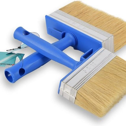 2x | Blokkwast | Plastic | Muurverfkwast | Kwast | Blauw | 40x140mm en 30x120mm | Geschikt voor Watergedragen en Oliegedragen Verven