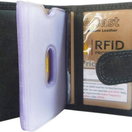 Creditcardhouder Grijs Portemonnee - portemonnee dames - portemonnee heren - portemonnee pasjes - Portemonnee creditcard - Portemonnee met creditcardhouder - creditcard portemonnee - Lederen portemonnee - Grijs - RFID Protected Anti skim - 4E-106