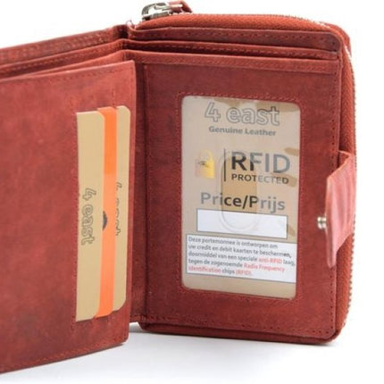 Portemonnee - portemonnee dames - portemonnee heren - portemonnee pasjes - Portemonnee creditcard - Portemonnee met creditcardhouder - creditcard portemonnee - Lederen portemonnee - Creditcardhouder - Rood - RFID Protected Anti skim - 4E-401