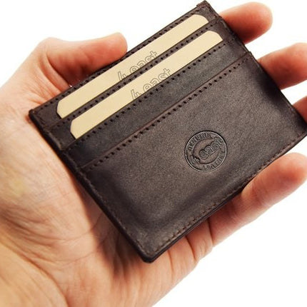 Portemonnee - portemonnee dames - portemonnee heren - portemonnee pasjes - Portemonnee creditcard - Portemonnee met creditcardhouder - creditcard - Card case - creditcard houder met geld - pasjeshouder met briefgeld -6 pasjeshouder - 4E-110  Bruin