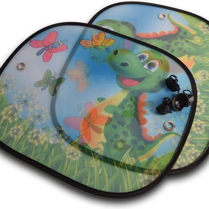 Zonwering Zonnescherm Auto UV Protectie 2 Stuks Autozonwering Voor Autoraam Zijruit - dinosaurus