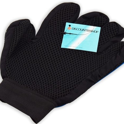 Vachthandschoen Rechts | Blauw - Dierenborstel handschoen -haarverwijderaar voor dieren - Dierenhaar handschoenen - Vachtverzorgingshandschoen