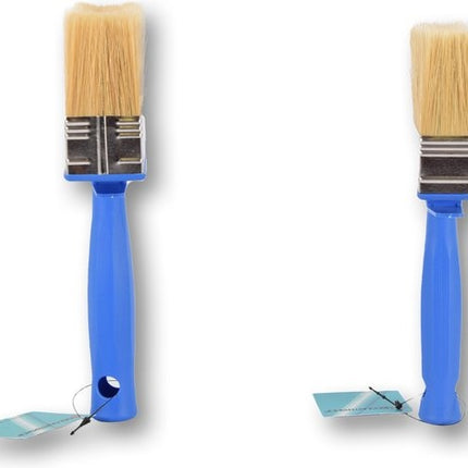 2x | Blokkwast | Plastic | Muurverfkwast | Kwast | Blauw | 40x140mm en 30x120mm | Geschikt voor Watergedragen en Oliegedragen Verven