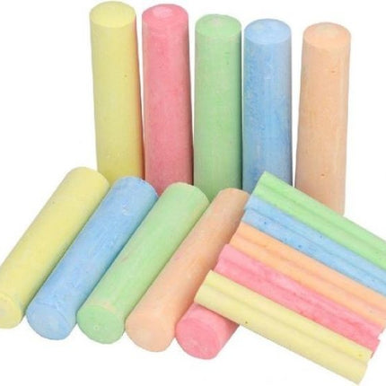 Stoepkrijt 24 stuks met 2 emmers- krijt gekleurd 24 stuks afmeting emmer 12 cm 11.5 diameter |vrolijk Kleuren | Buitenspelen | Artistiek speelgoed - Spelen op straat - Krijten | Pakket schoolkrijt | Kleurplezier |Topper!