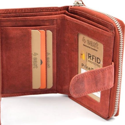 Portemonnee - portemonnee dames - portemonnee heren - portemonnee pasjes - Portemonnee creditcard - Portemonnee met creditcardhouder - creditcard portemonnee - Lederen portemonnee - Creditcardhouder - Rood - RFID Protected Anti skim - 4E-401