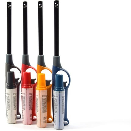 1x stuks Rood barbecue aanstekers| A Kwaliteit |Kinderbescherming/Kinderslot Navul 18ml| gasaanstekers navulbaar 27 cm