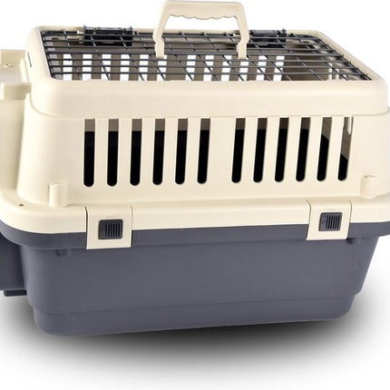 Hondenbox | Wit grijs | kattenreismand | 50cmx33cm x33cm | Tot 12 kg | Hondenreismand
