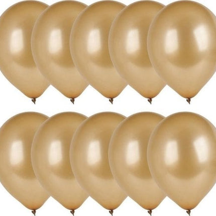 10x Gouden ballonnen - 27 cm - ballon goud voor helium of lucht