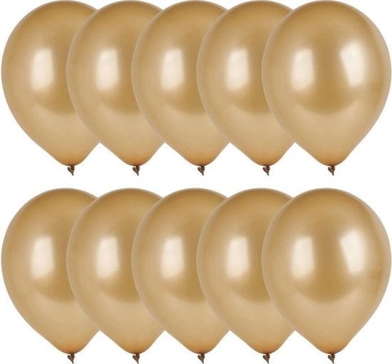 10x Gouden ballonnen - 27 cm - ballon goud voor helium of lucht