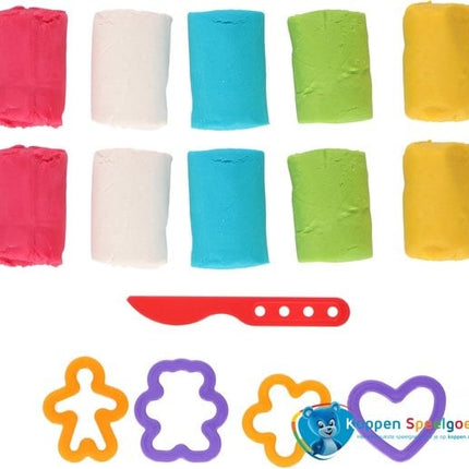 Creative Kids Emmer Klei Set - Klei Mesje & Figuren - 5 Kleuren - 11 x 11 x 12 cm