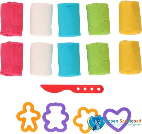 Creative Kids Emmer Klei Set - Klei Mesje & Figuren - 5 Kleuren - 11 x 11 x 12 cm
