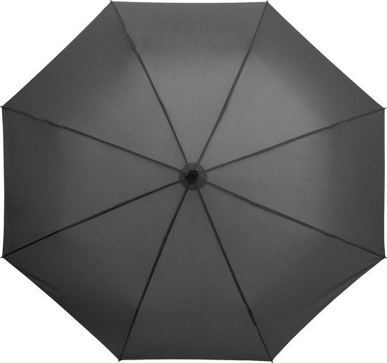 Opvouwbare paraplu, Stevig en Windproof - 2-delig metalen stok en frame - rubber handvat Grijs 