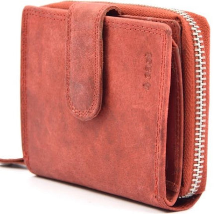Portemonnee - portemonnee dames - portemonnee heren - portemonnee pasjes - Portemonnee creditcard - Portemonnee met creditcardhouder - creditcard portemonnee - Lederen portemonnee - Creditcardhouder - Rood - RFID Protected Anti skim - 4E-401