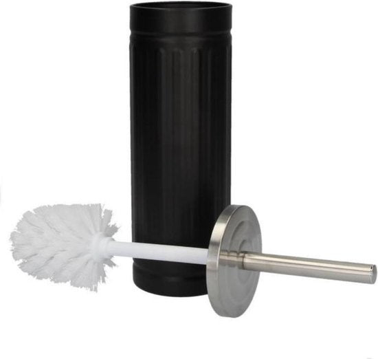 Toiletborstelhouder met Toiletborstel - 45x12cm - Mat Zwart | Duurzame RVS Borstel Houder met WC Borstel | Toilet Borstel in Ronde Houder