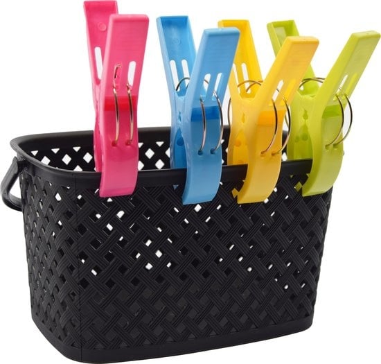 Discountershop® |Wasknijpermandje |Zwart| 22 x 12.9 x 15cm