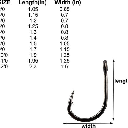 Vishaken 60 stuks - Specimen - maat 12-10-8-6-4-2