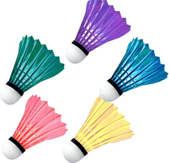 5x Veren badminton shuttles gekleurd Donnay - Badminton accessoires