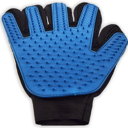 Vachthandschoen Rechts | Blauw - Dierenborstel handschoen -haarverwijderaar voor dieren - Dierenhaar handschoenen - Vachtverzorgingshandschoen