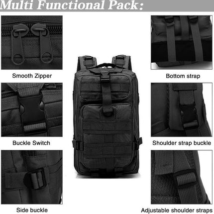 Tactical Backpack 38 l | Tactische rugzak | sport - school - werk | Zwart - Backpack US Assault Molle Large - Rugzak - Zwart - 38 L