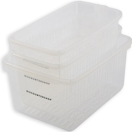 3 Stuks Handige Opbergmanden | Kast Opbergoplossing Organisatoren | opbergbox | opbergbak | Multifunctionele opbergbak met handvat | Transparant