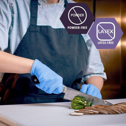 200 stuks nitril handschoenen synthetische onderzoekshandschoenen van vinyl - poedervrije, latexvrije, wegwerphandschoenen voor medisch gebruik, voedselbereiding en reiniging - Hoogwaardige en veelzijdige bescherming - MAAT S
