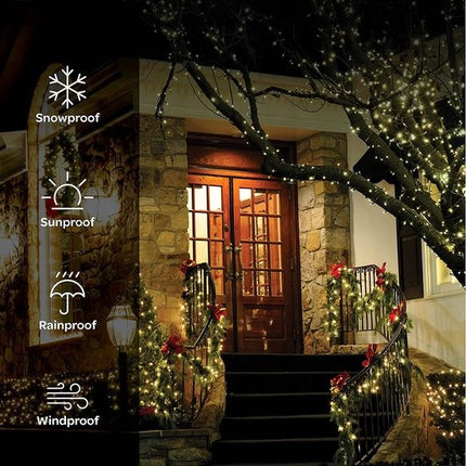 Kerstverlichting buiten - 10 meter 500 LED - EXTRA Warm Wit - Lichtsnoer Nano Koperdraad - IP44 Stekker met timerfunctie - Kerstboomverlichting - geschikt voor binnen en buiten - kerstverlichting led