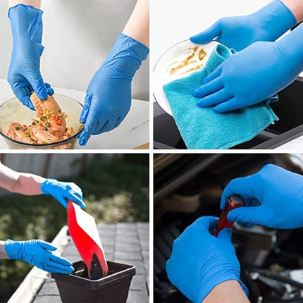 200 stuks nitril handschoenen synthetische onderzoekshandschoenen van vinyl - poedervrije, latexvrije, wegwerphandschoenen voor medisch gebruik, voedselbereiding en reiniging - Hoogwaardige en veelzijdige bescherming - MAAT L