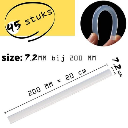 Lijmpistool Vullingen - Lijmpatronen 7,2 MM Rond - 200 MM Lang - Lijm Patronen voor Lijmpistool - LijmpistoolLijmstick - LIJMPATRONEN - 7,2 mm X 200MM - Lijmstaven - Glue gun Lijmpatronen - LET OP 45 Lijmpatronen - Universele Lijmpistool sticks