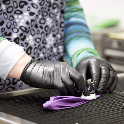 Wegwerp handschoenen zwart 200 stuks - Nitril handschoenen - Poedervrij - zwart - maat s - Nitrile 200 stuks