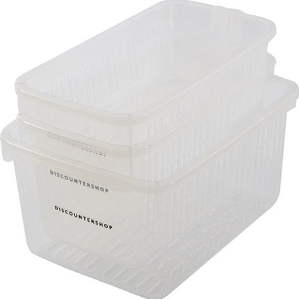 3 Stuks Handige Opbergmanden | Kast Opbergoplossing Organisatoren | opbergbox | opbergbak | Multifunctionele opbergbak met handvat | Transparant