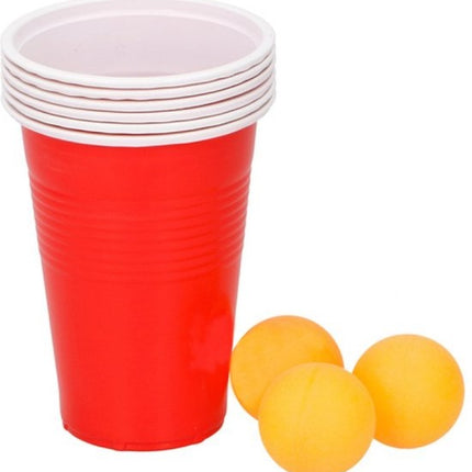 Beerpong 9 delig - 6 bekers met 3 balletjes - Bierpong - Bier-pong - Beer pong set - Beerpong bekers - Beerpong tafel