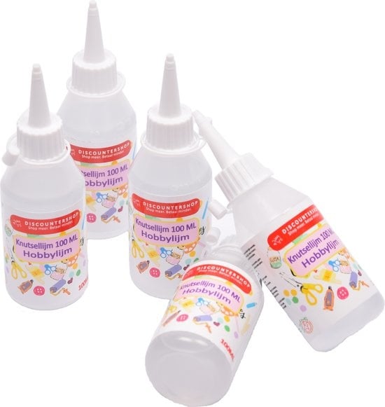 5x Knutsellijm 100 ml - Knutsellijm - Lijm - All purpose glue - Glue - Kinderlijm - Knutselen - Goedkope knutsellijm