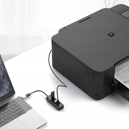 Discountershop® USB 3.0 Hub - 4 Poorten - Inclusief USB C Converter - USB Splitter - Zwart