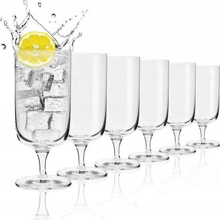Krosno Kristal glazen - Cocktailglazen / Drinkglazen - 400 ml. - 6 Delig