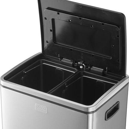 BLACK+DECKER pedaalemmer Prullenbak - Afvalbak voor badkamer 5Liter gemaakt met RVS en soft close - losse binnenemmer