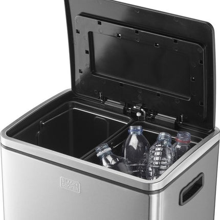 BLACK+DECKER pedaalemmer Prullenbak - Afvalbak voor badkamer 5Liter gemaakt met RVS en soft close - losse binnenemmer